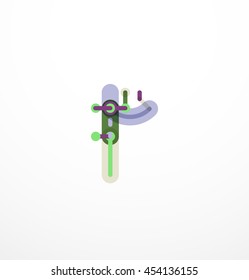 Logo de la letra de diseño de línea abstracta creado con segmentos de línea coloridos
