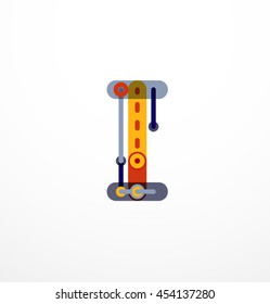 Abstract line design letter logo created with colorful line segments