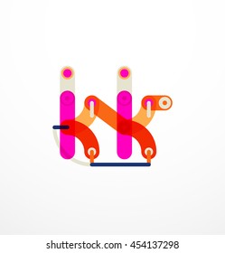 Abstract line design letter logo created with colorful line segments