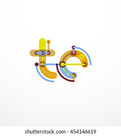 Abstract line design letter logo created with colorful line segments