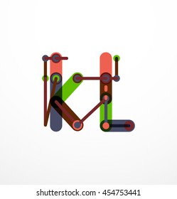 Abstract line design letter logo created with colorful line segments