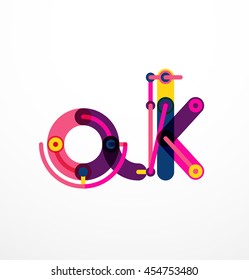 Abstract line design letter logo created with colorful line segments