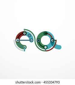 Logo de la letra de diseño de línea abstracta creado con segmentos de línea coloridos