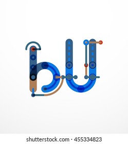 Abstract line design letter logo created with colorful line segments