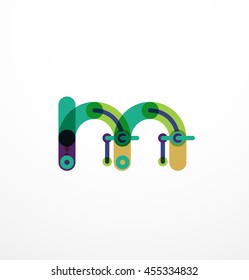 Abstract line design letter logo created with colorful line segments