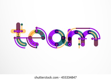 Abstract line design letter logo created with colorful line segments