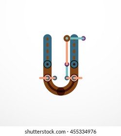 Abstract line design letter logo created with colorful line segments