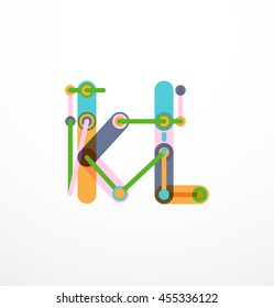 Abstract line design letter logo created with colorful line segments