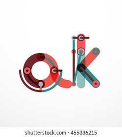 Logo de la letra de diseño de línea abstracta creado con segmentos de línea coloridos