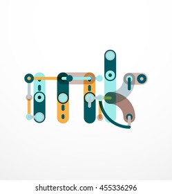 Abstract line design letter logo created with colorful line segments