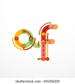 Abstract line design letter logo created with colorful line segments