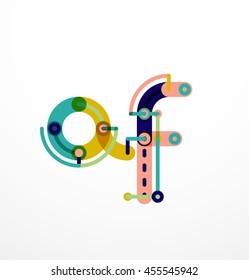 Abstract line design letter logo created with colorful line segments