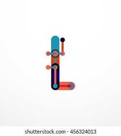 Abstract line design letter logo created with colorful line segments