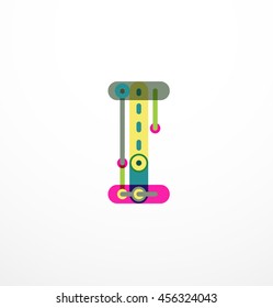 Abstract line design letter logo created with colorful line segments