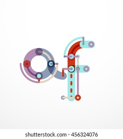 Abstract line design letter logo created with colorful line segments