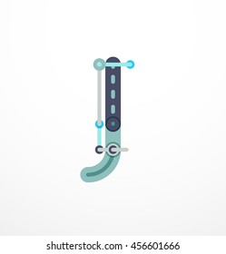 Abstract line design letter logo created with colorful line segments