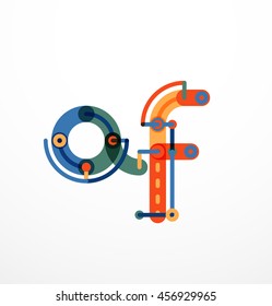 Abstract line design letter logo created with colorful line segments