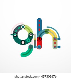 Abstract line design letter logo created with colorful line segments