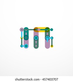 Abstract line design letter logo created with colorful line segments