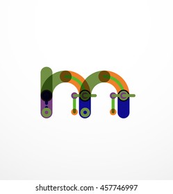 Logo de la letra de diseño de línea abstracta creado con segmentos de línea coloridos