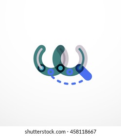 Logo de la letra de diseño de línea abstracta creado con segmentos de línea coloridos