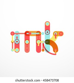 Logo de la letra de diseño de línea abstracta creado con segmentos de línea coloridos
