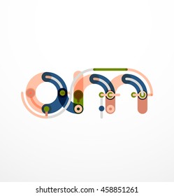 Logo de la letra de diseño de línea abstracta creado con segmentos de línea coloridos
