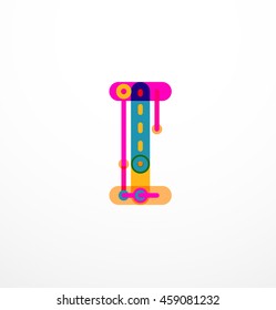 Abstract line design letter logo created with colorful line segments