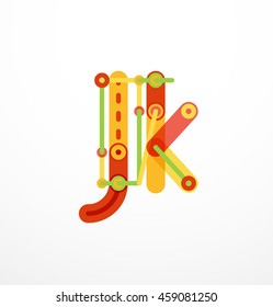 Abstract line design letter logo created with colorful line segments