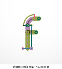Logo de la letra de diseño de línea abstracta creado con segmentos de línea coloridos