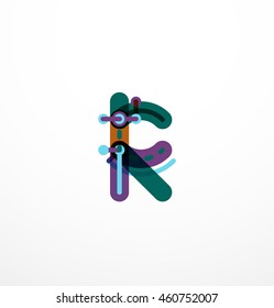 Abstract line design letter logo created with colorful line segments