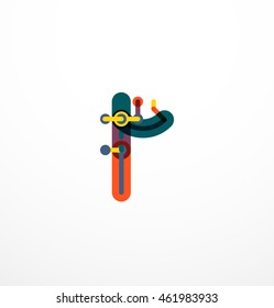 Logo für abstrakte Linien mit farbigen Liniensegmenten