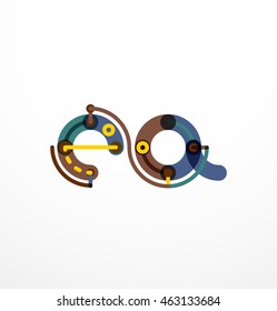 Abstract line design letter logo created with colorful line segments