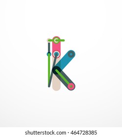 Abstract line design letter logo created with colorful line segments
