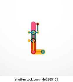 Abstract line design letter logo created with colorful line segments