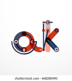 Abstract line design letter logo created with colorful line segments