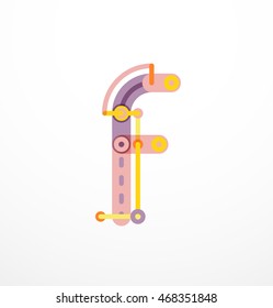 Abstract line design letter logo created with colorful line segments