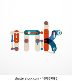 Abstract line design letter logo created with colorful line segments