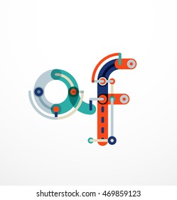 Abstract line design letter logo created with colorful lsegments