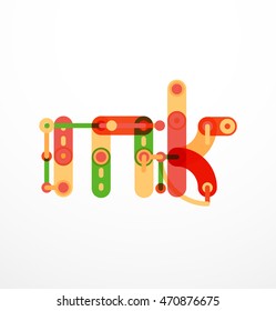 Abstract line design letter logo created with colorful line segments