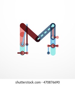 Logo für abstrakte Linien mit farbigen Liniensegmenten