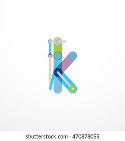 Abstract line design letter logo created with colorful line segments