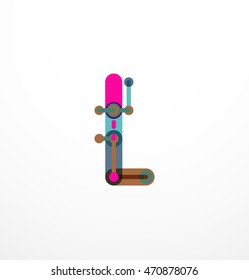 Logo für abstrakte Linien mit farbigen Liniensegmenten