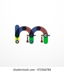 Abstract line design letter logo created with colorful line segments