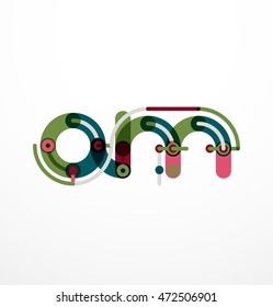 Abstract line design letter logo created with colorful line segments