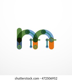 Abstract line design letter logo created with colorful line segments