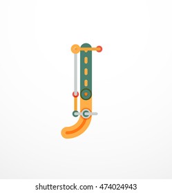 Abstract line design letter logo created with colorful line segments