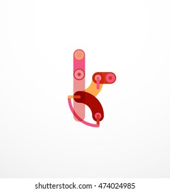 Abstract line design letter logo created with colorful line segments