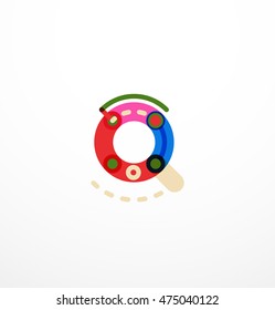 Abstract line design letter logo created with colorful line segments