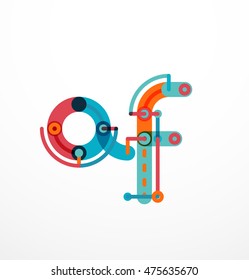 Logo de la letra de diseño de línea abstracta creado con segmentos de línea coloridos